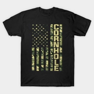 Cornhole Player USA Flag Camo T-Shirt